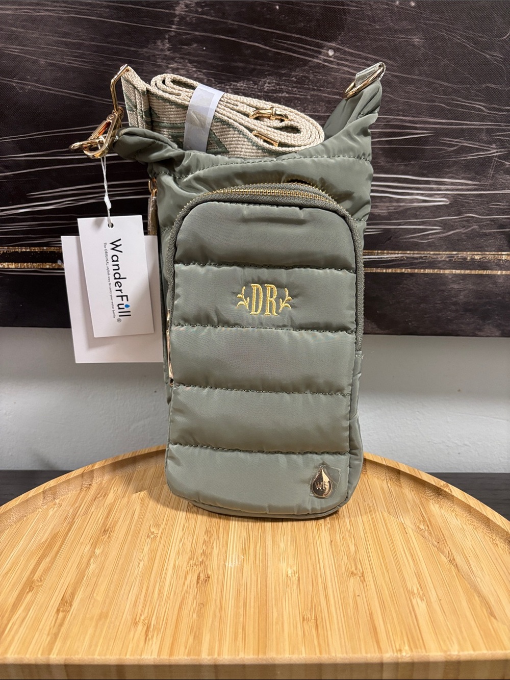 Wander Quilted Crossbody Bag in Sage Green
